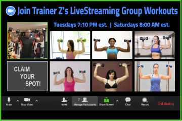 Trainer Z LiveStreaming Group Workout Zoom Screen1